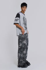 Washed Black Trooper Camo Cargo Pant