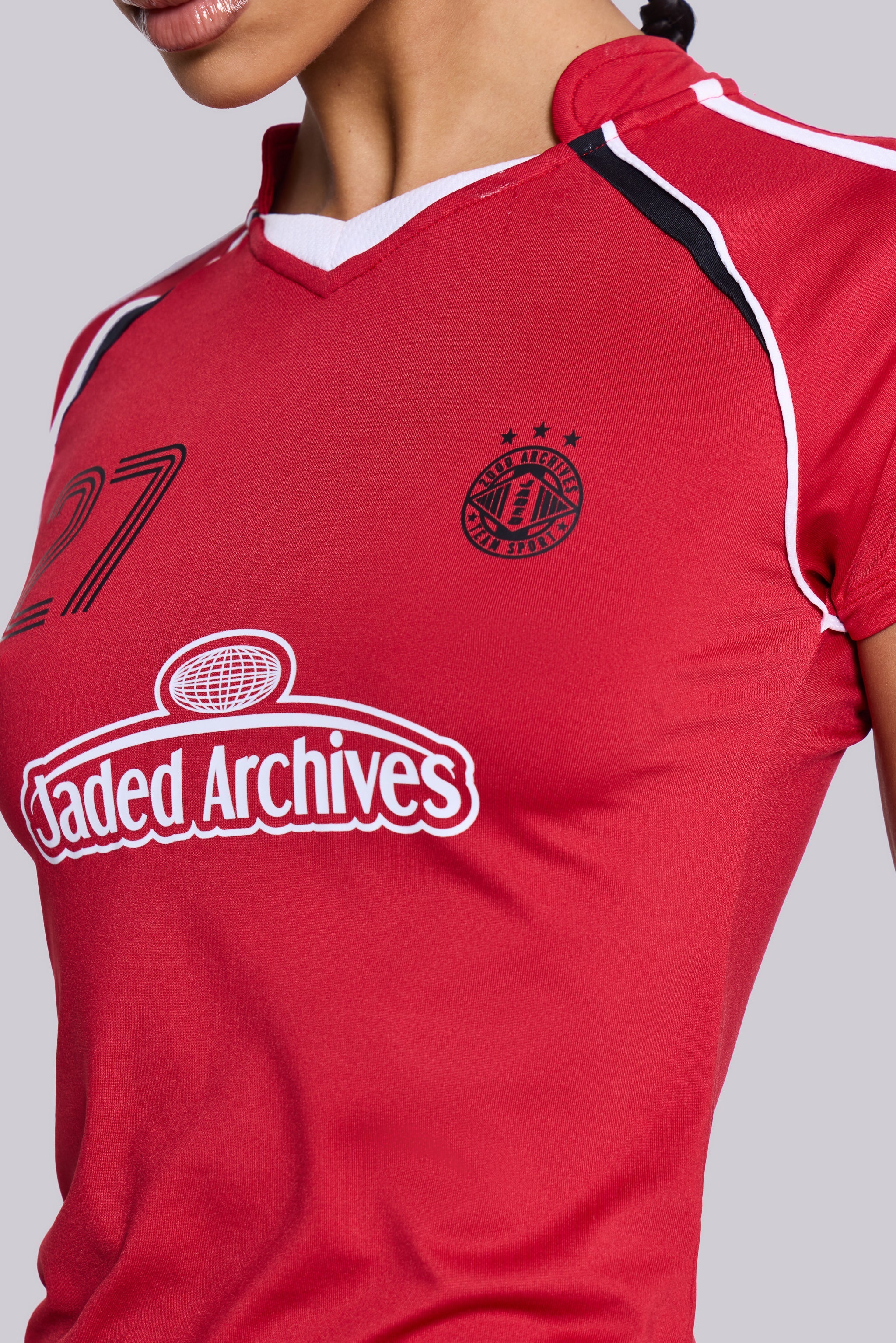 Red Not Your Cheerleader Football Baby Tee