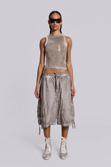 Stone Oil Wash Parachute Shorts