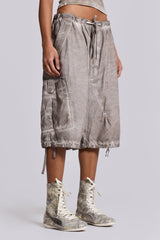 Stone Oil Wash Parachute Shorts