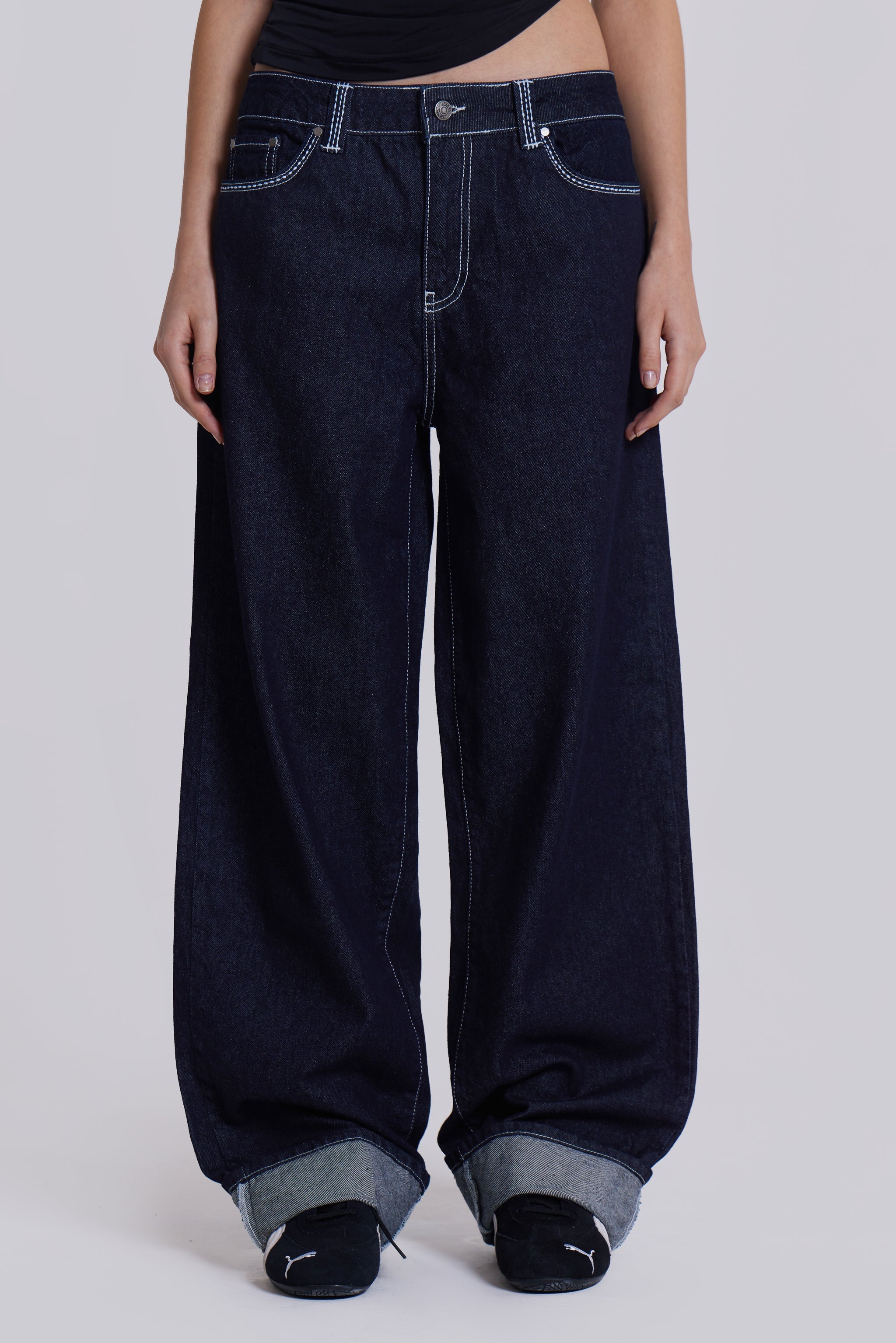 Sonic Embroidered Baggy Jeans