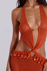 Naida Beaded Crochet Maxi Dress