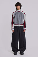 Grey Team 85 Knitted Bomber Jacket