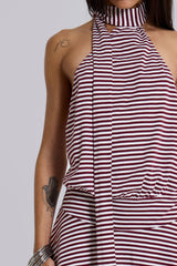 Enya Backless Mini Dress in Burgundy