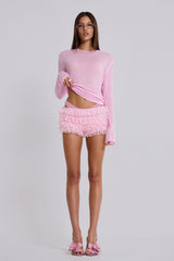 Pink Rhea Lace Bloomer Shorts