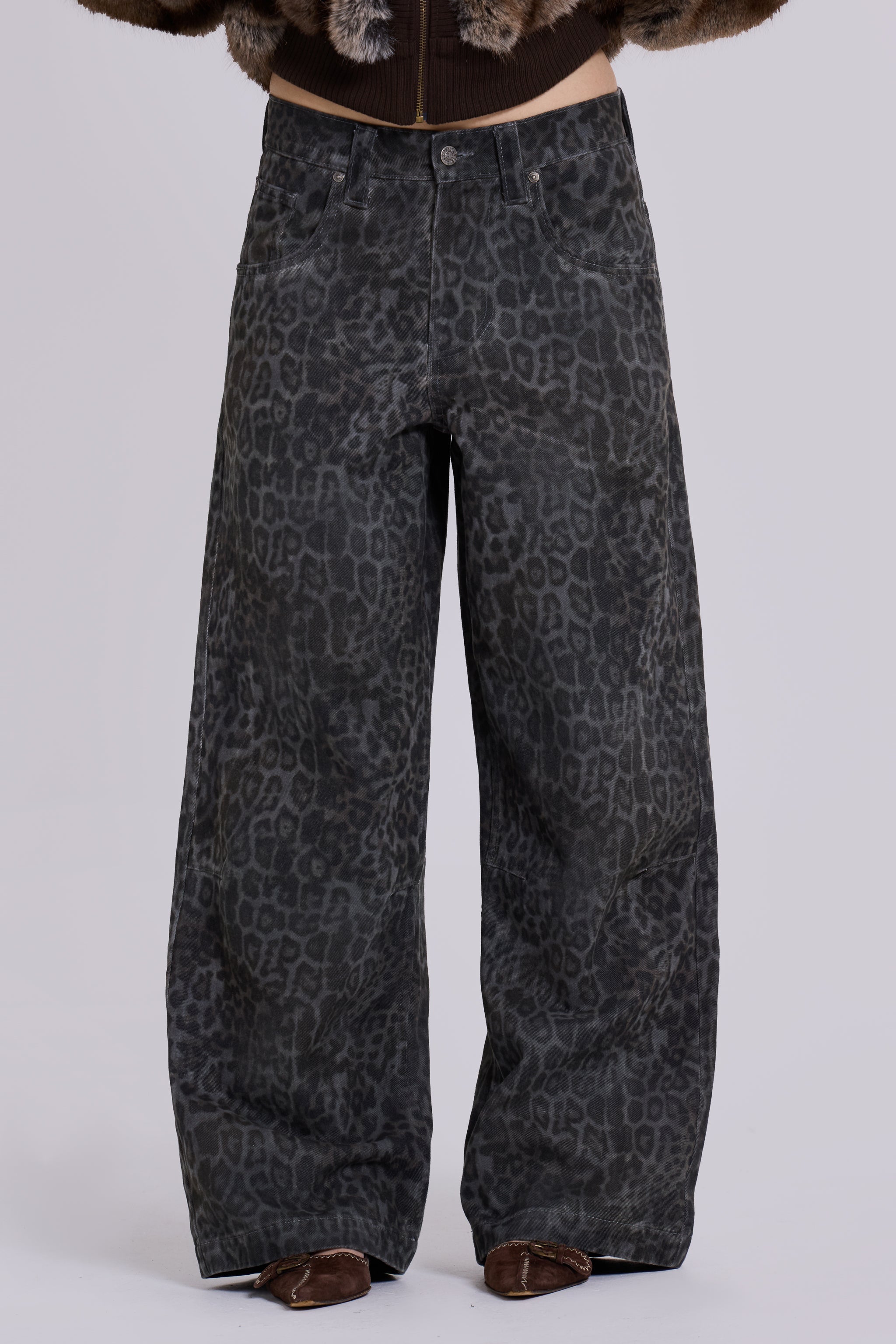 Charcoal Leopard Fade Colossus Jeans