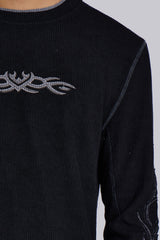 Black Tattoo Applique Tee