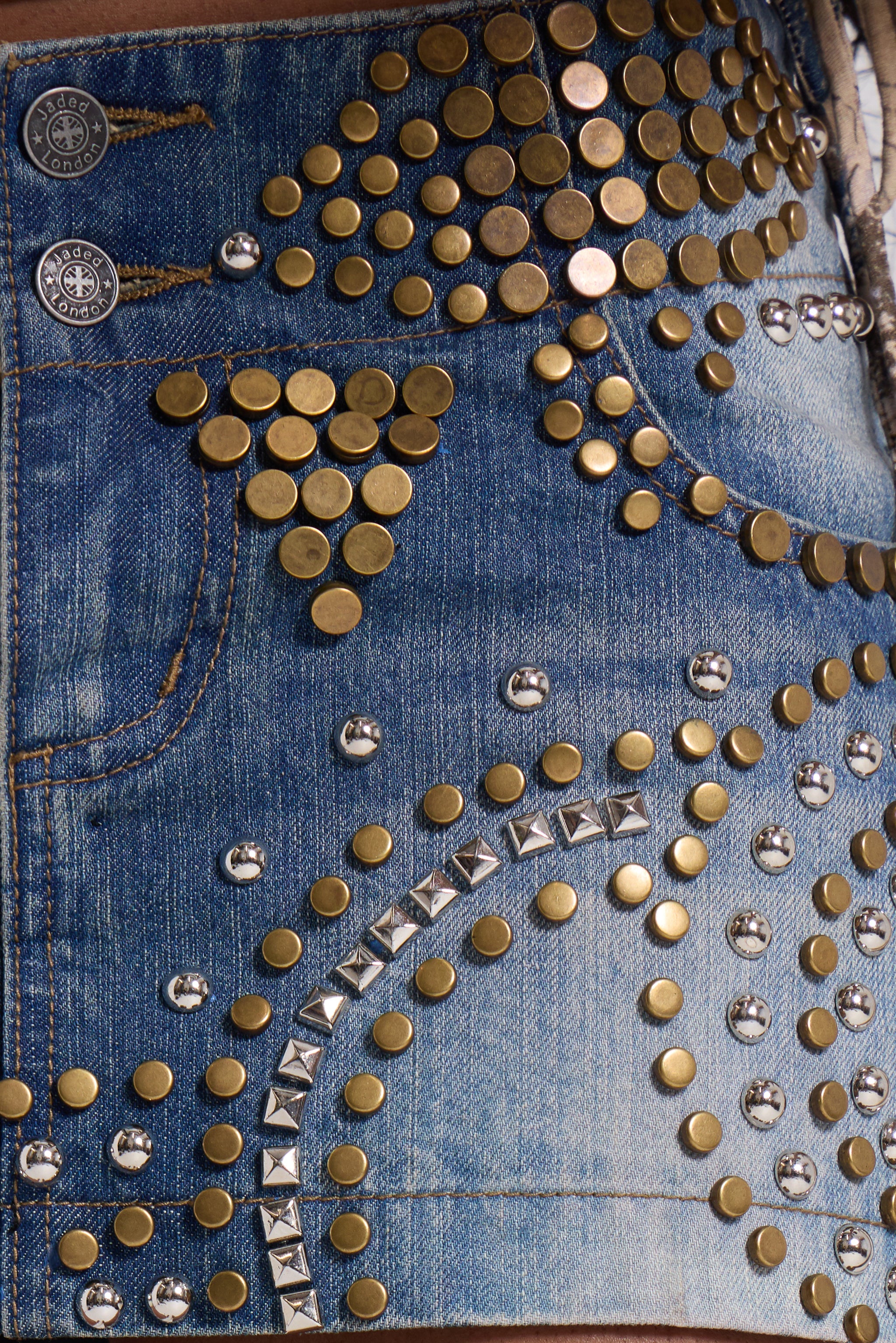 Hena Studded Denim Mini Skirt