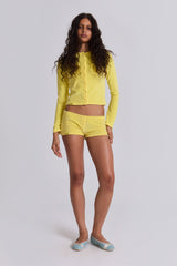 Lemon Velour Cardigan