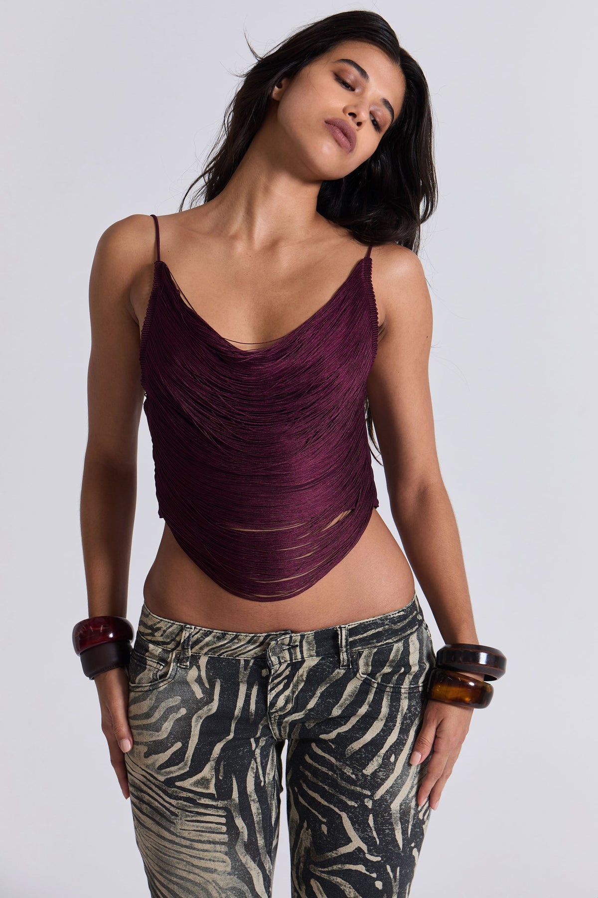 Lavinia Backless Fringe Top