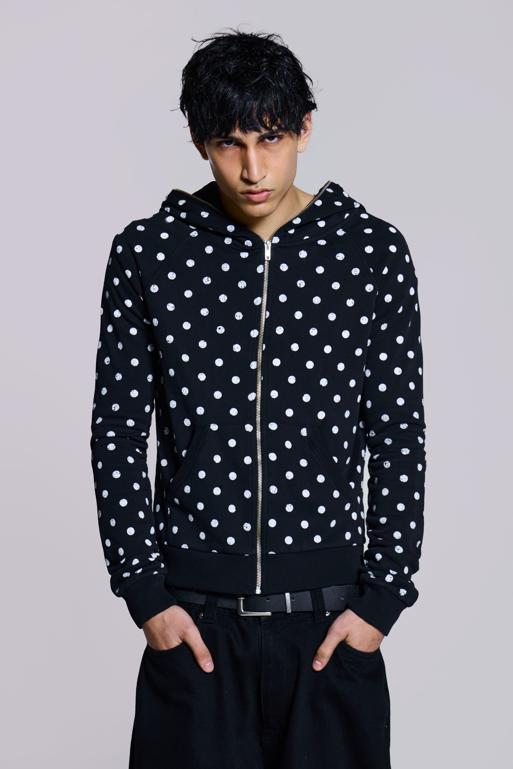 Mono Black Polkadot Hoodie