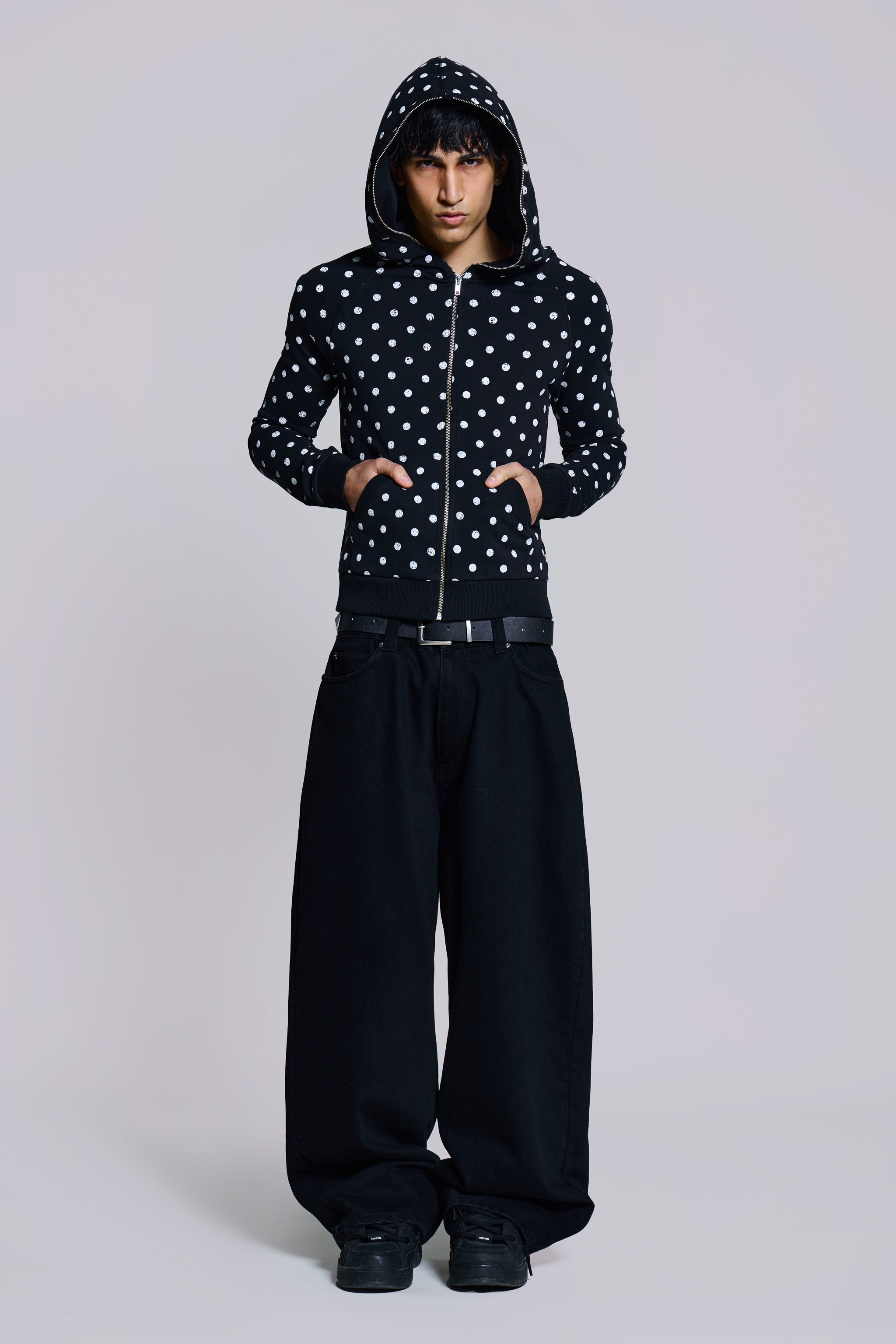 Mono Black Polkadot Hoodie