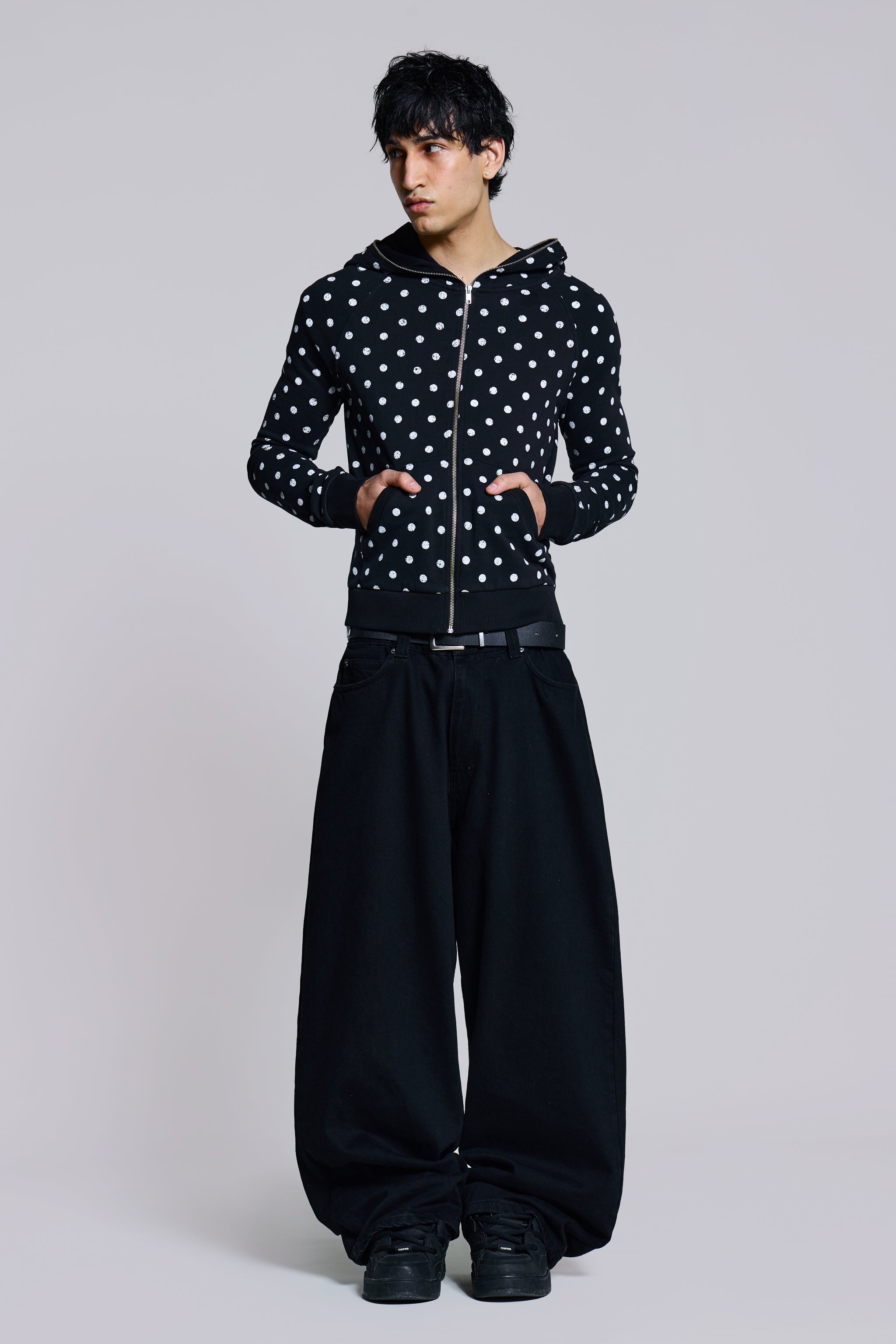 Mono Black Polkadot Hoodie