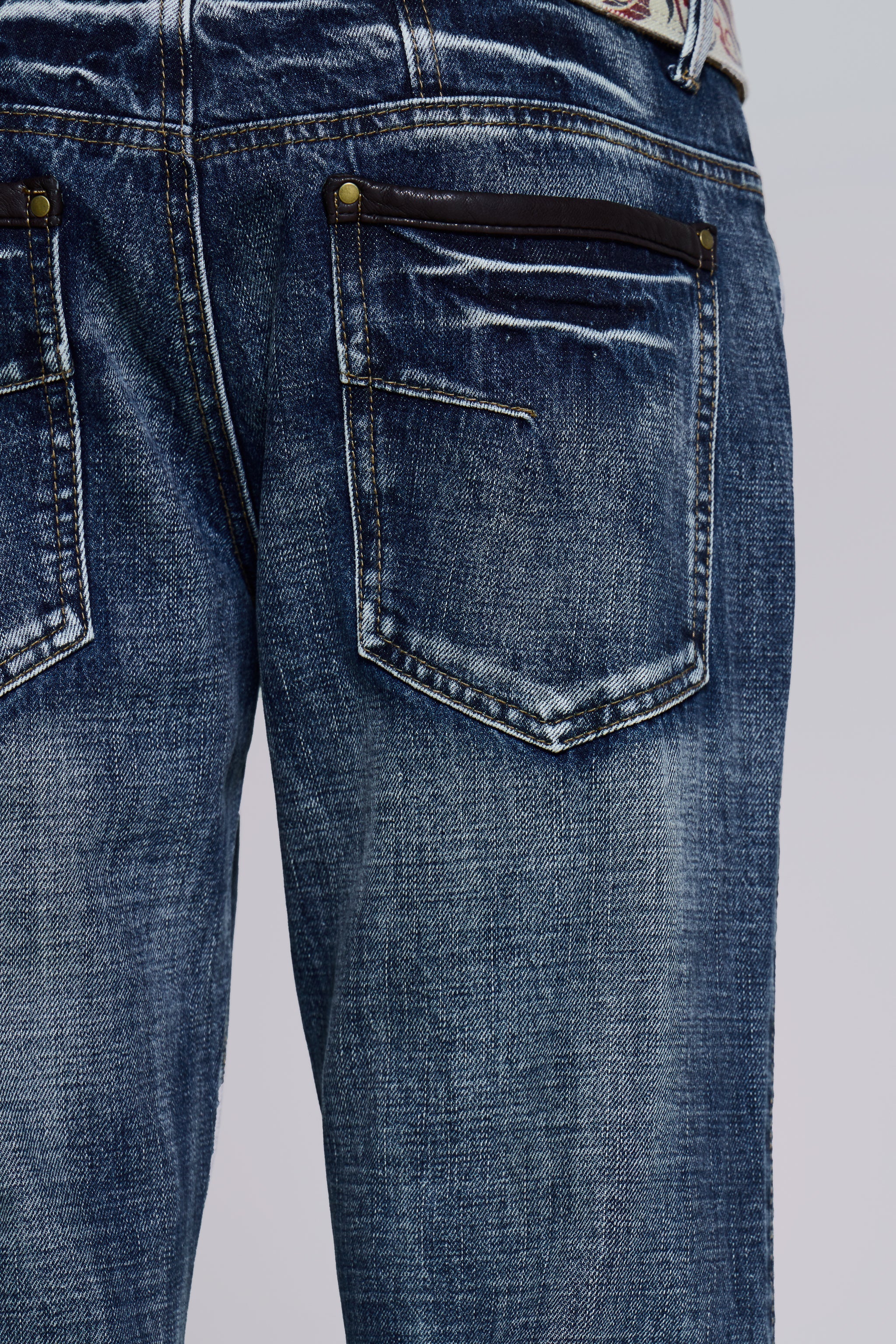 Vintage Blue Feather Drift Flared Jeans