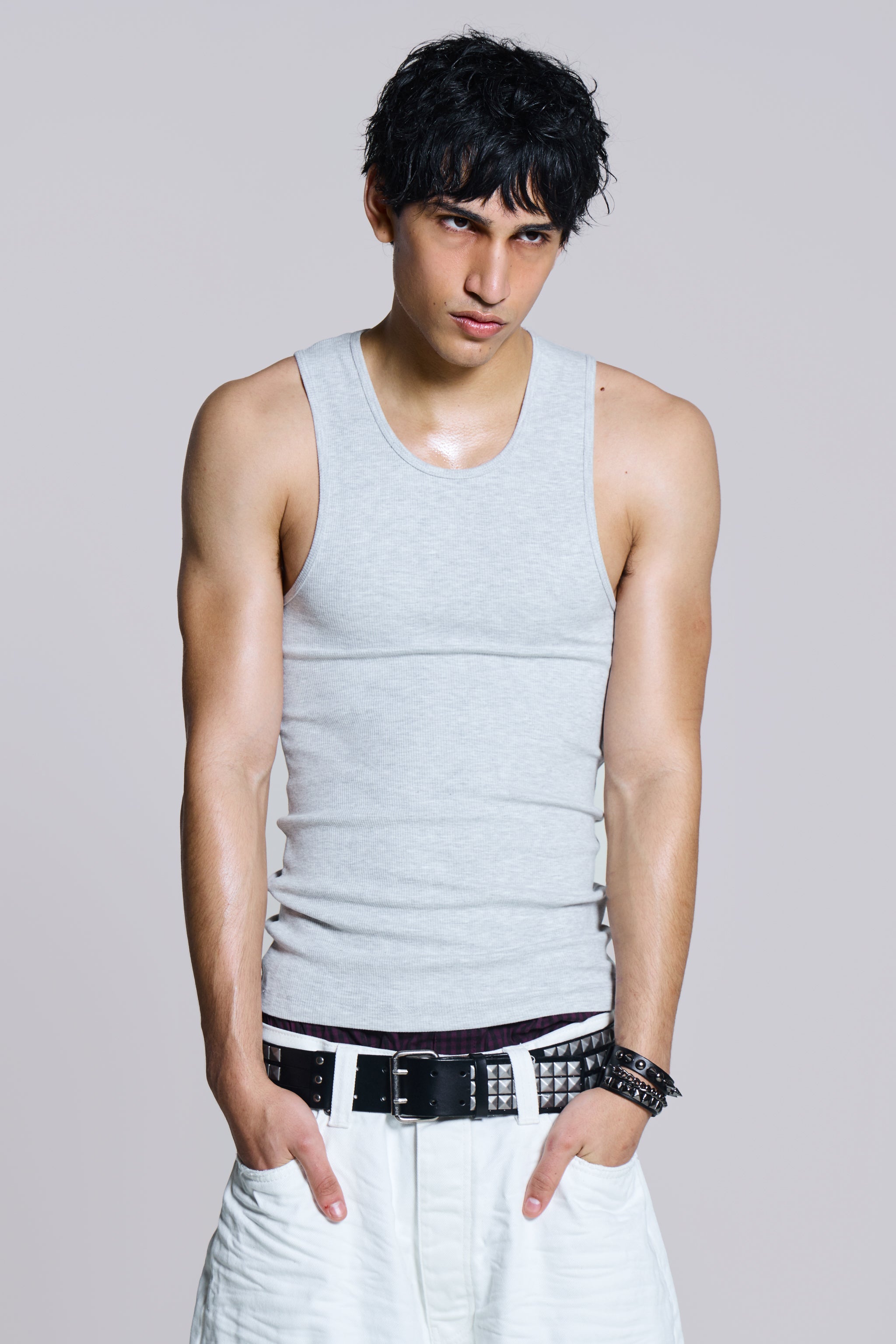 Grey Rib Longline Vest