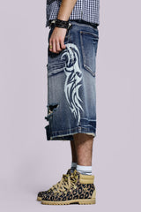 Light Wash Blade Colossus Jorts