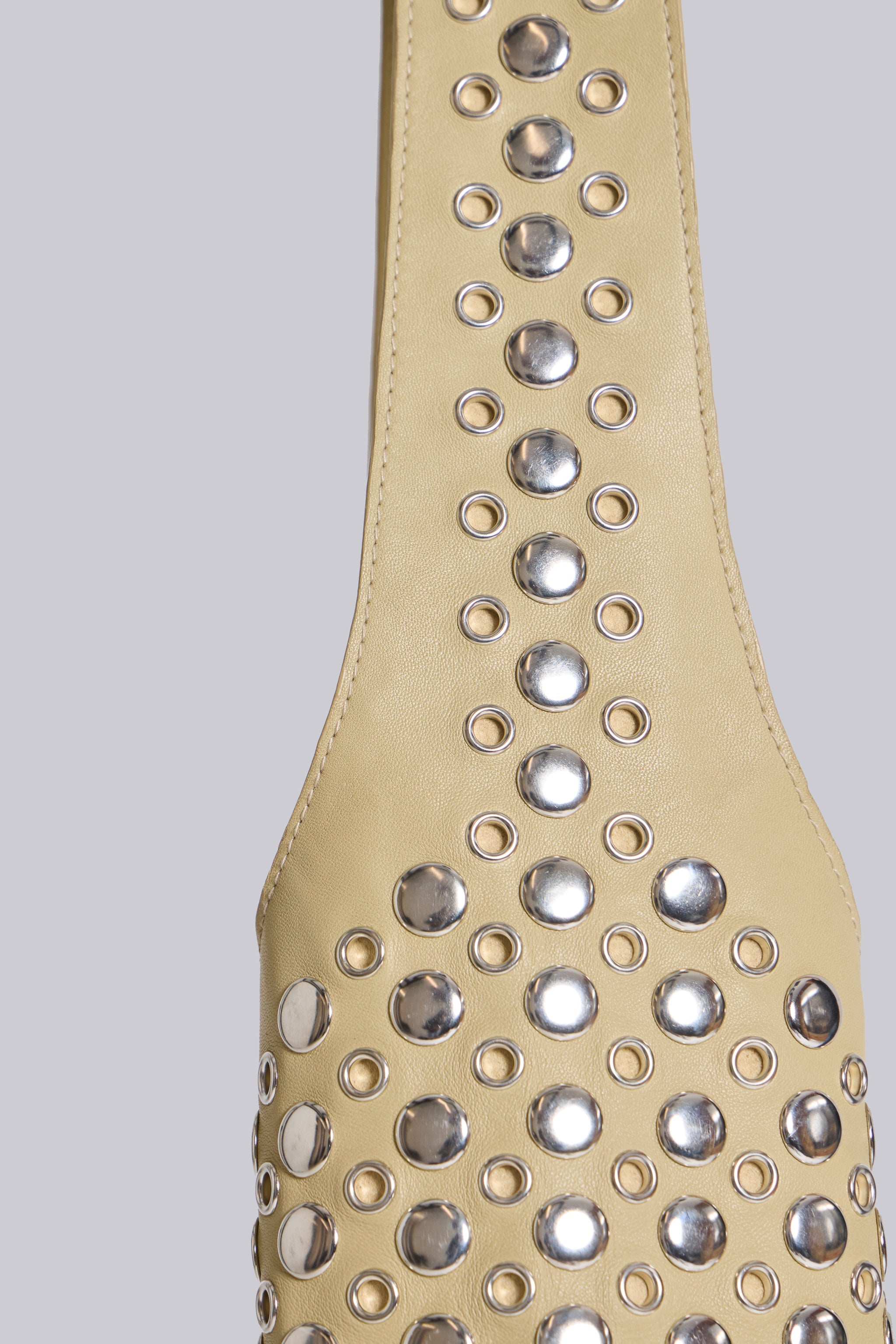 Osmium Studded Leather Bag in Cream