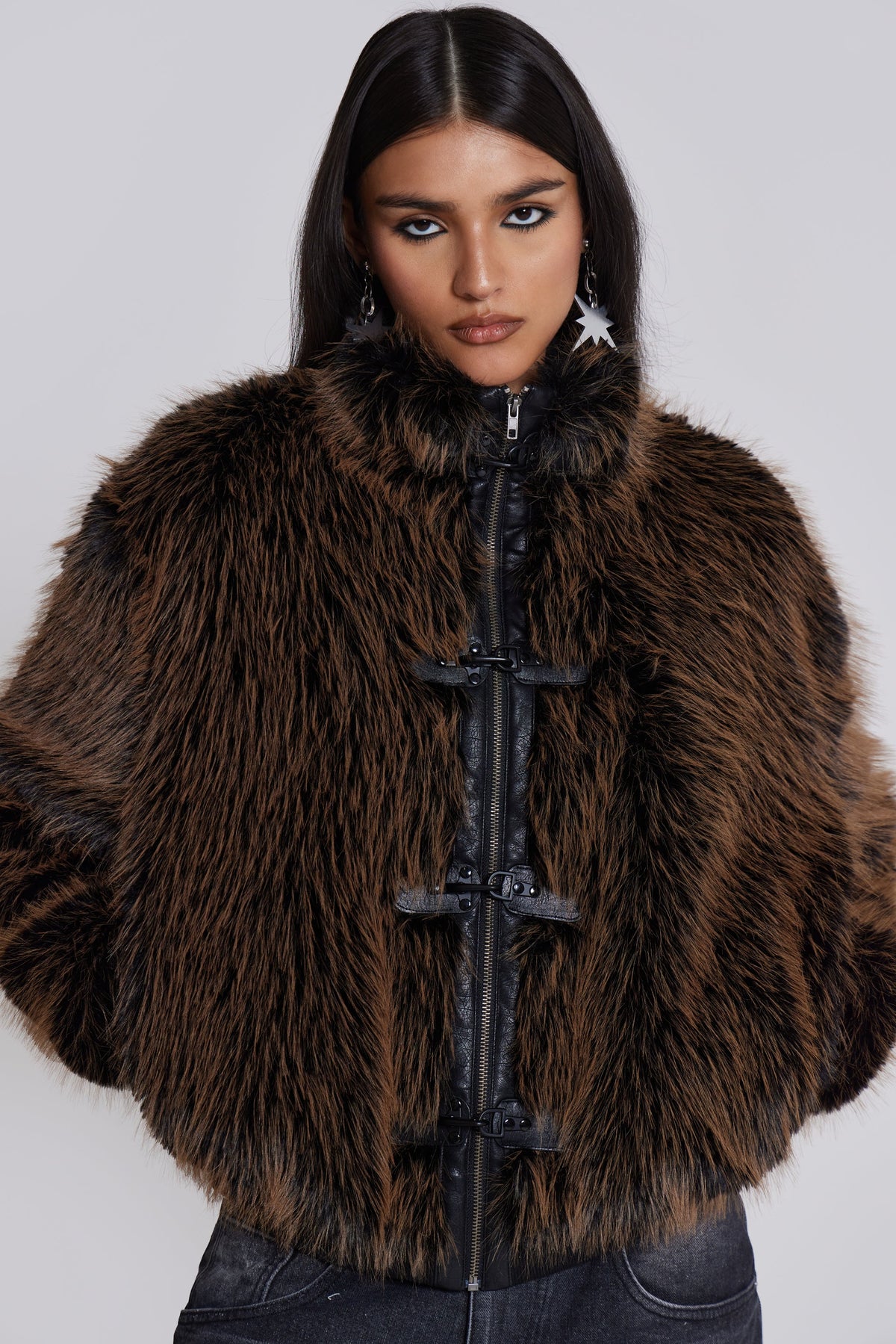 Brown Mendoza Faux Fur Jacket