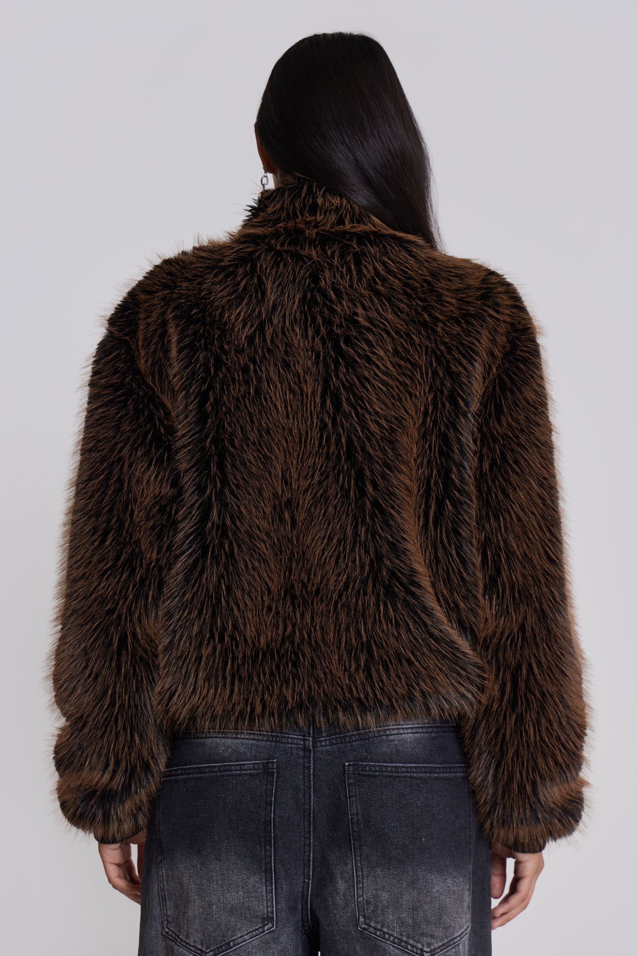 Brown Mendoza Faux Fur Jacket