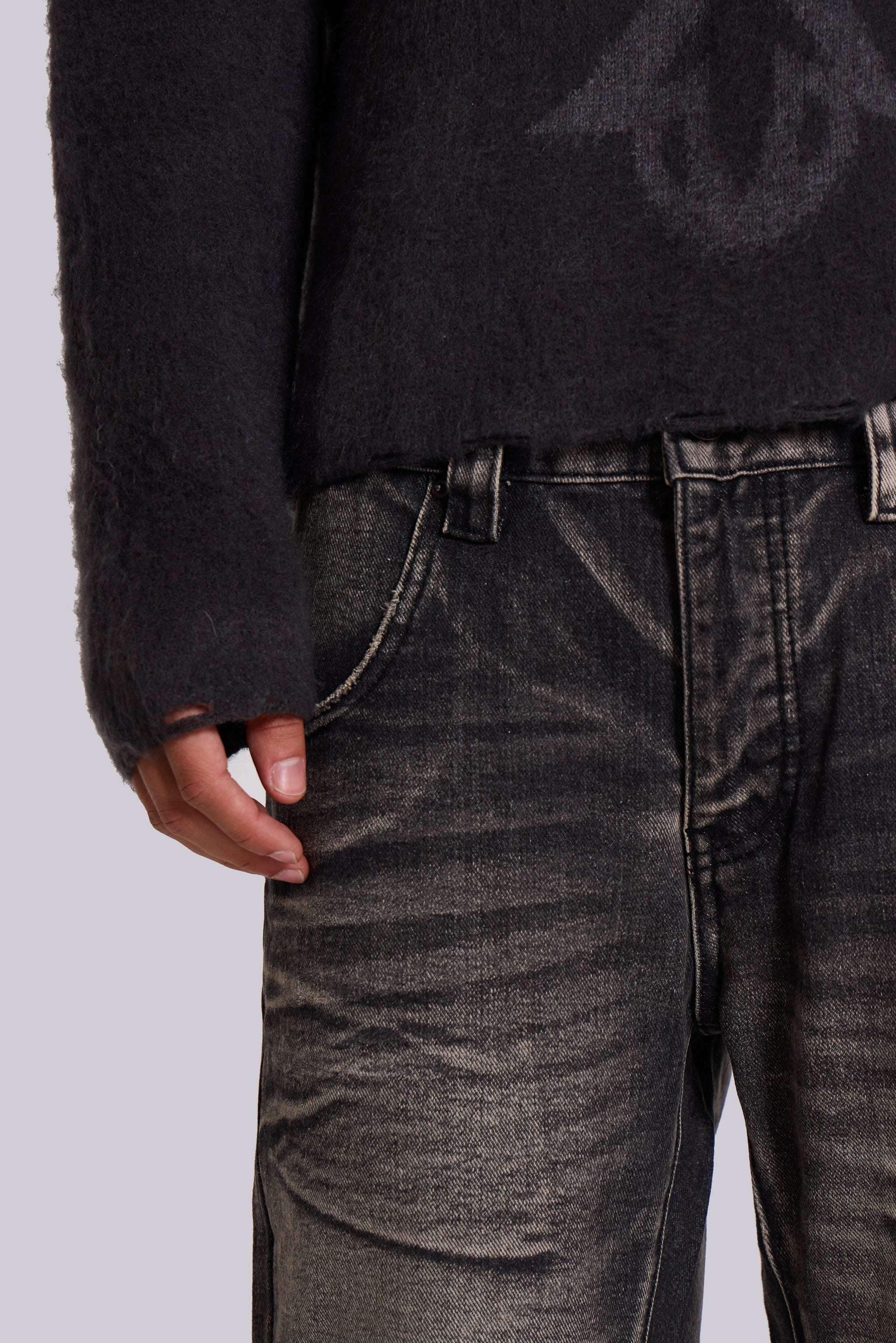 Washed Black Blaze Flared Jeans