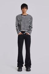 Dirty Striped Oversized Long Sleeve Tee