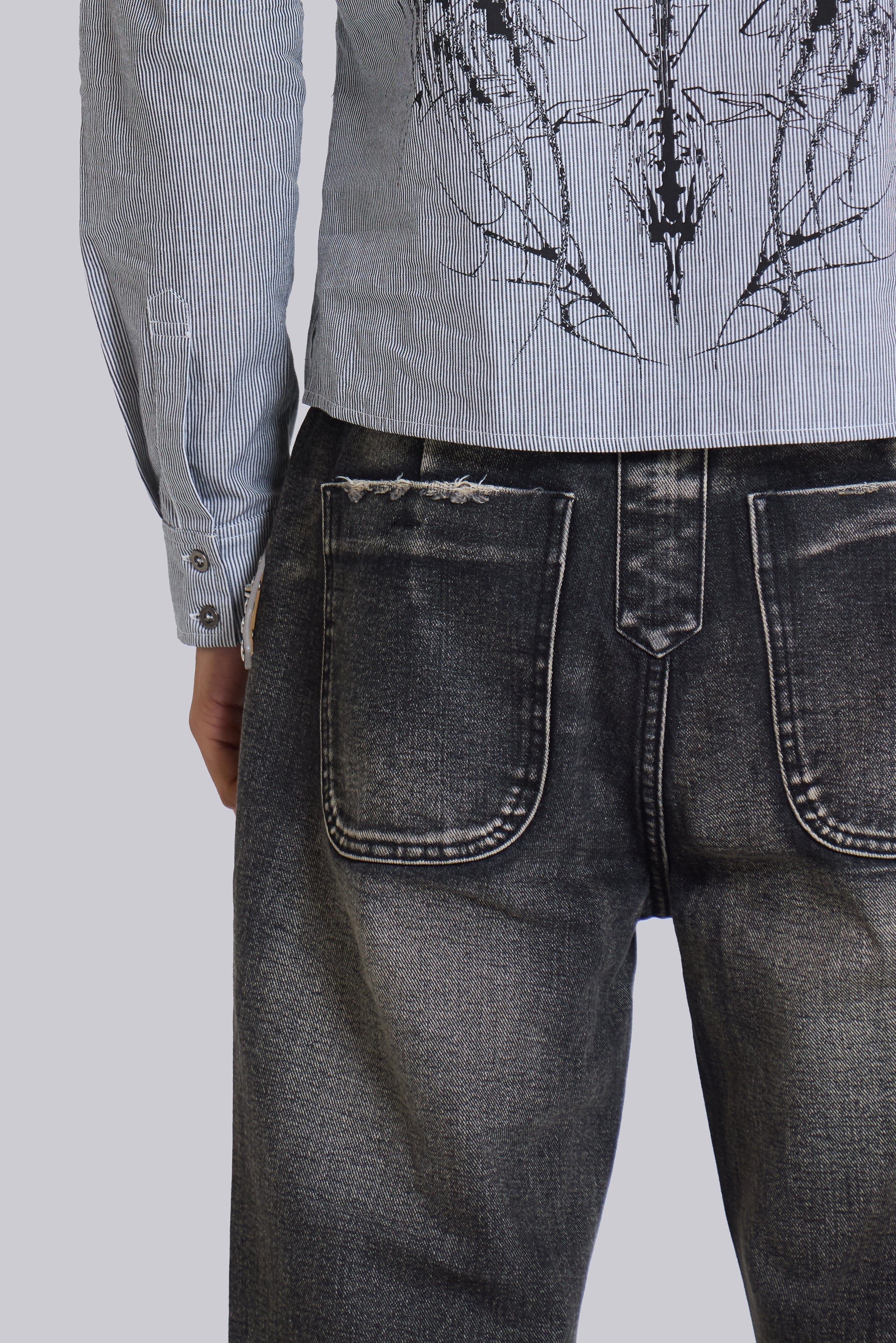 Washed Black Blaze Flared Jeans