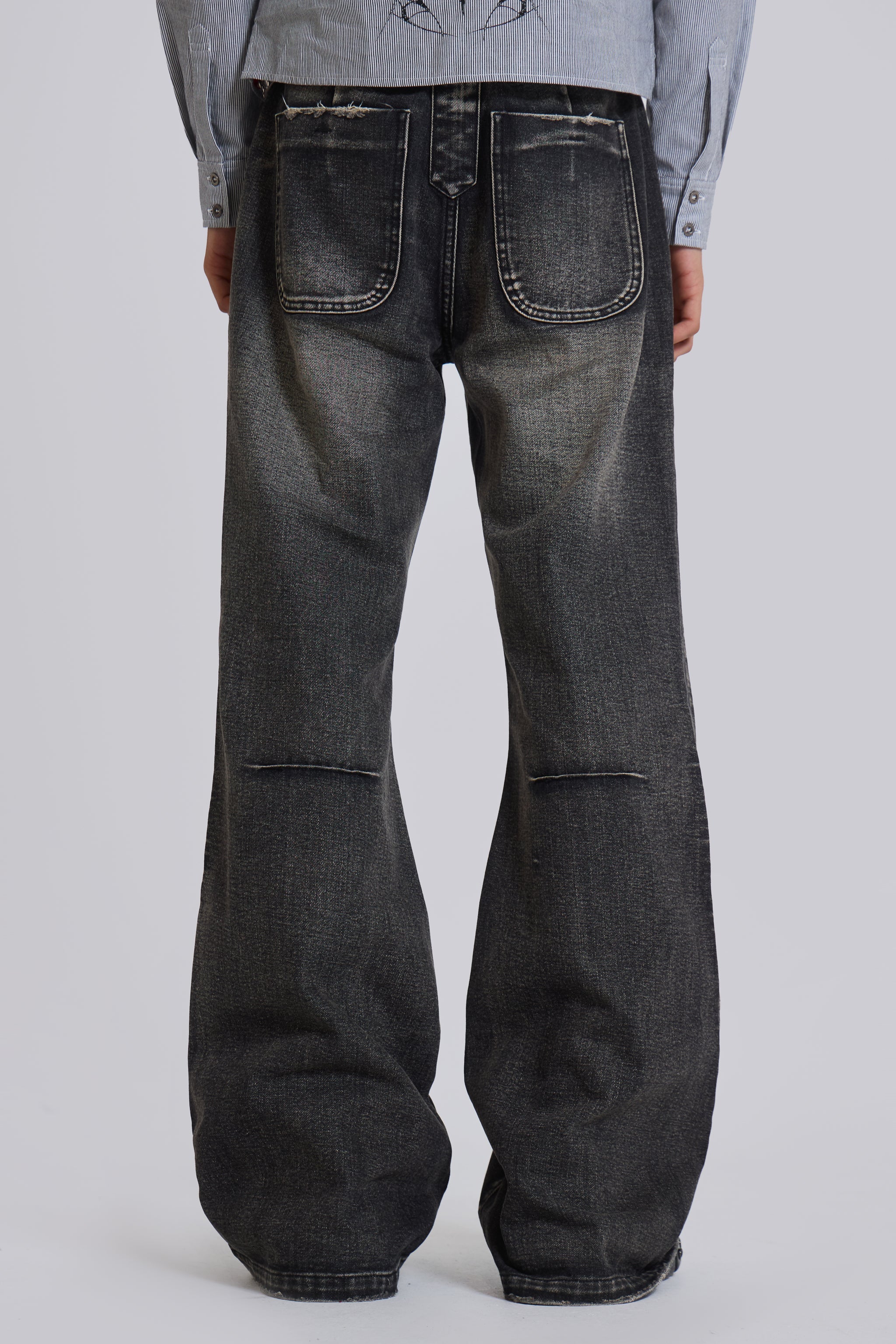 Washed Black Blaze Flared Jeans