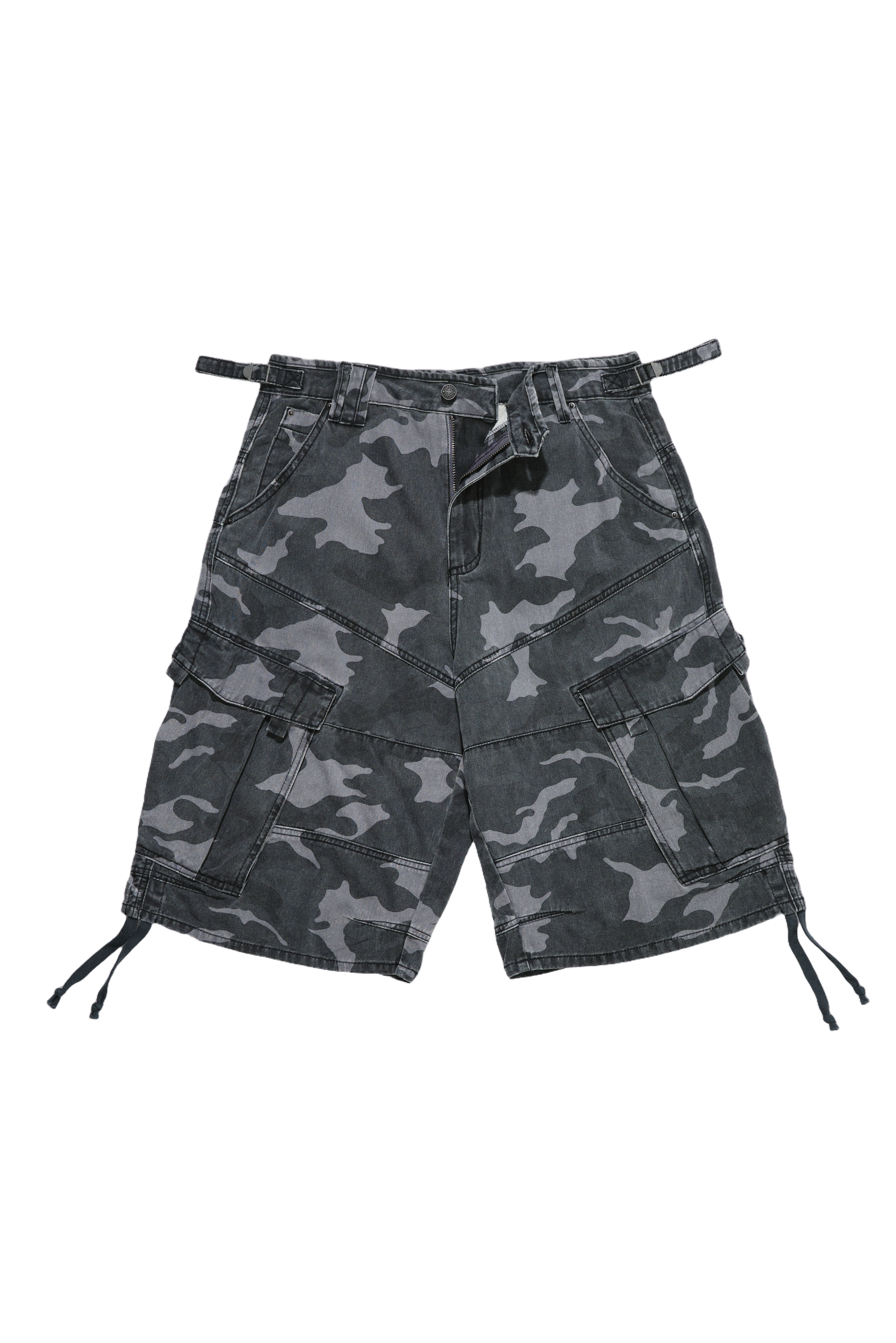 Black Cadet Camo Baggy Shorts