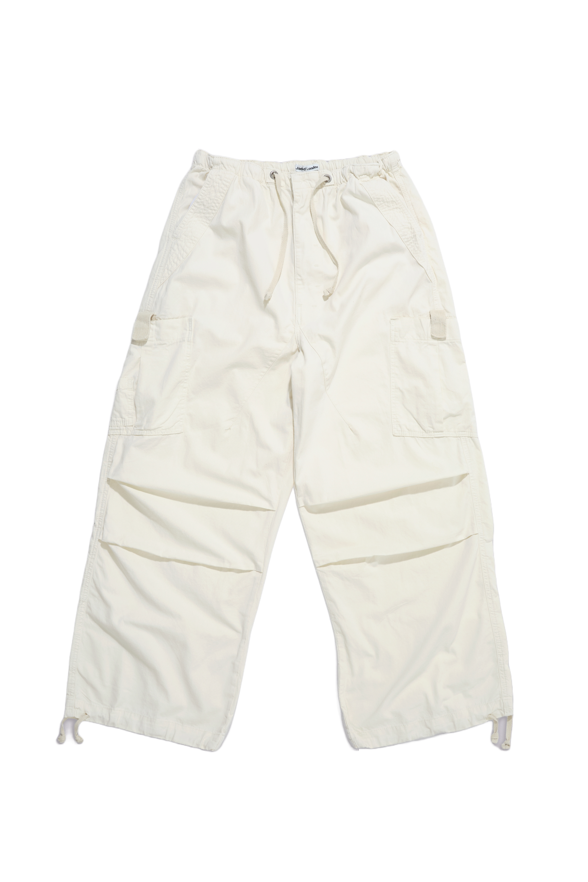 Ecru Parachute Cargo Pants
