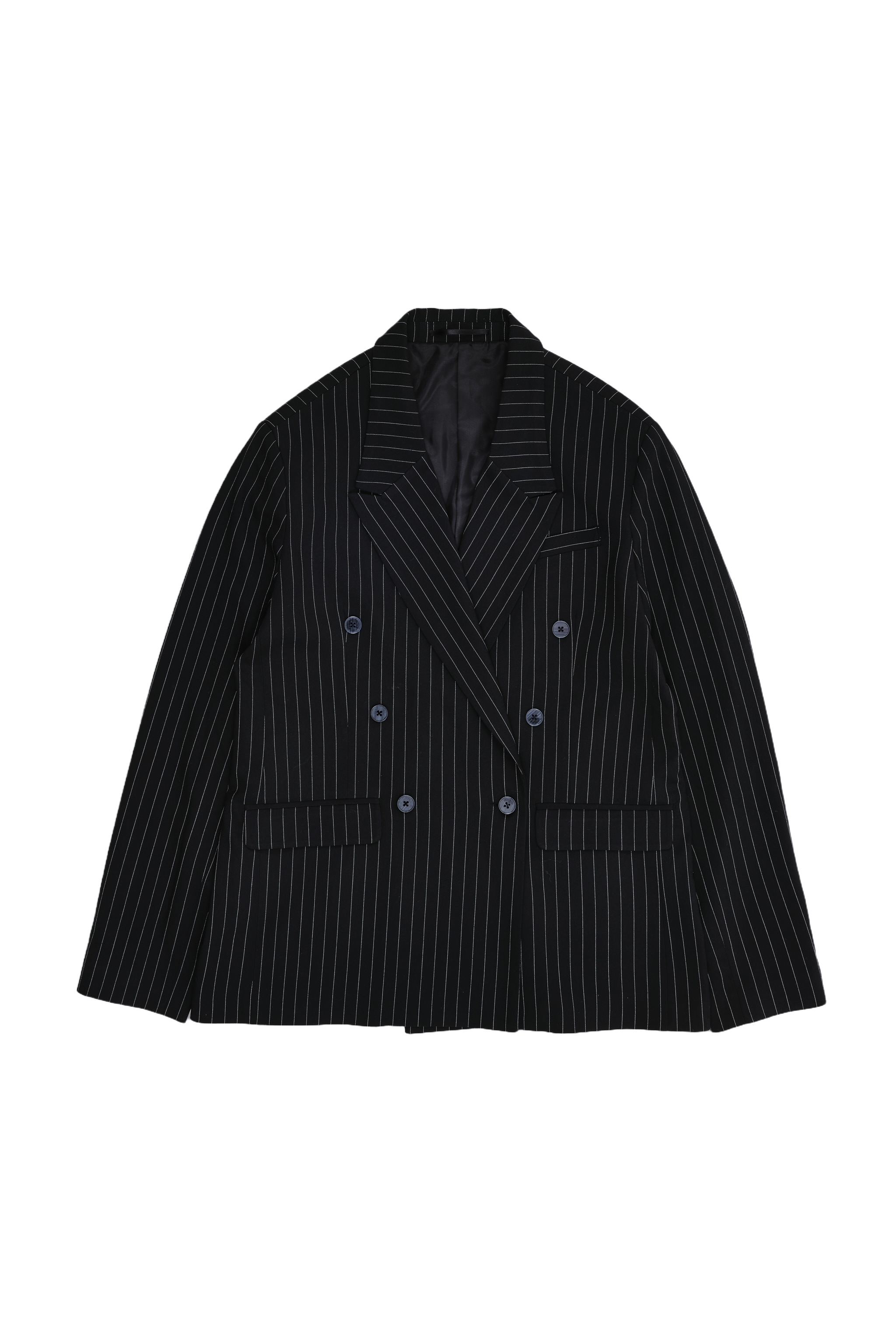 Goliath Pinstripe Double Breasted Boxy Blazer