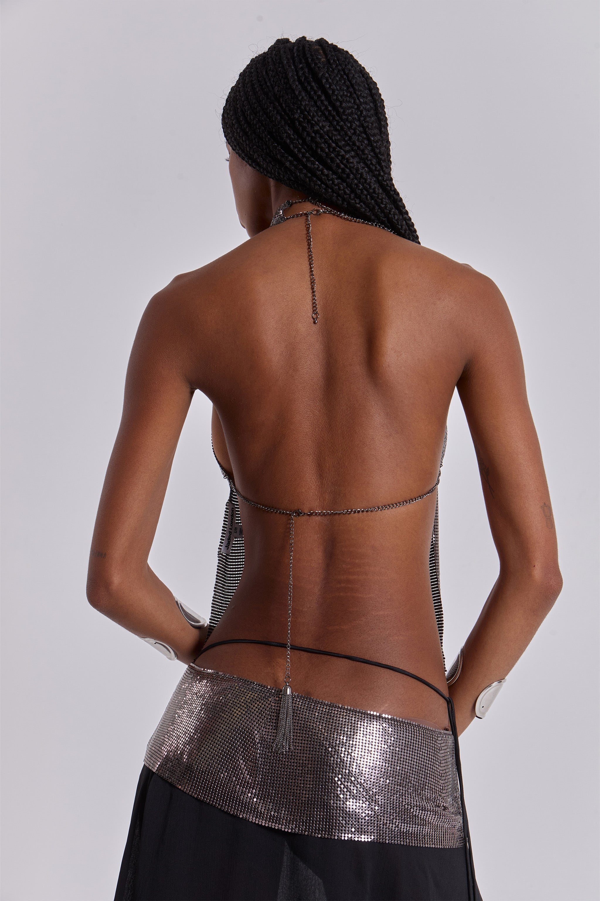 Evodia Chainmail Chiffon Wrap Skirt