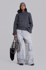 Marl Military Hooded Jacket