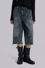 Nia Slim Leg Distressed Jorts