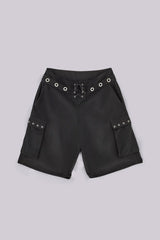 Black Eyelet Board Shorts