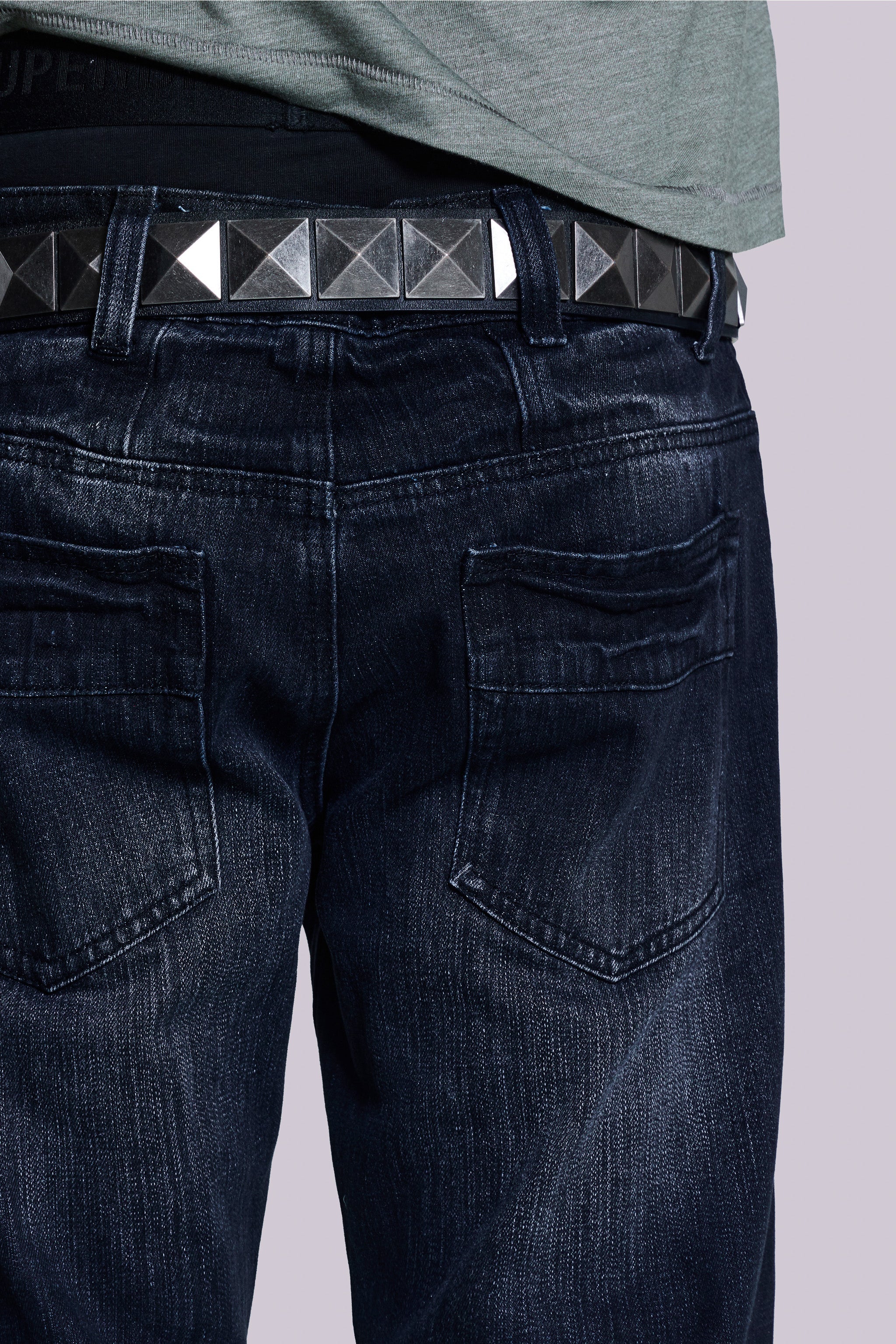 Indigo Creased Drift Flared Jeans