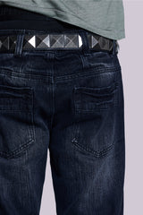 Indigo Creased Drift Flared Jeans