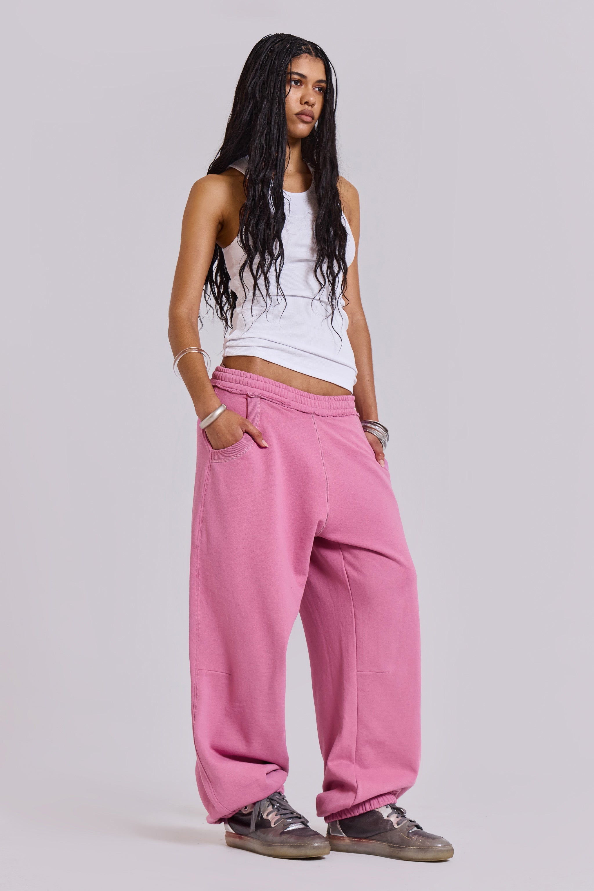 Pink Baggy Cuffed Monster Joggers