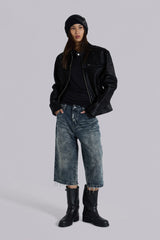 Nia Slim Leg Distressed Jorts