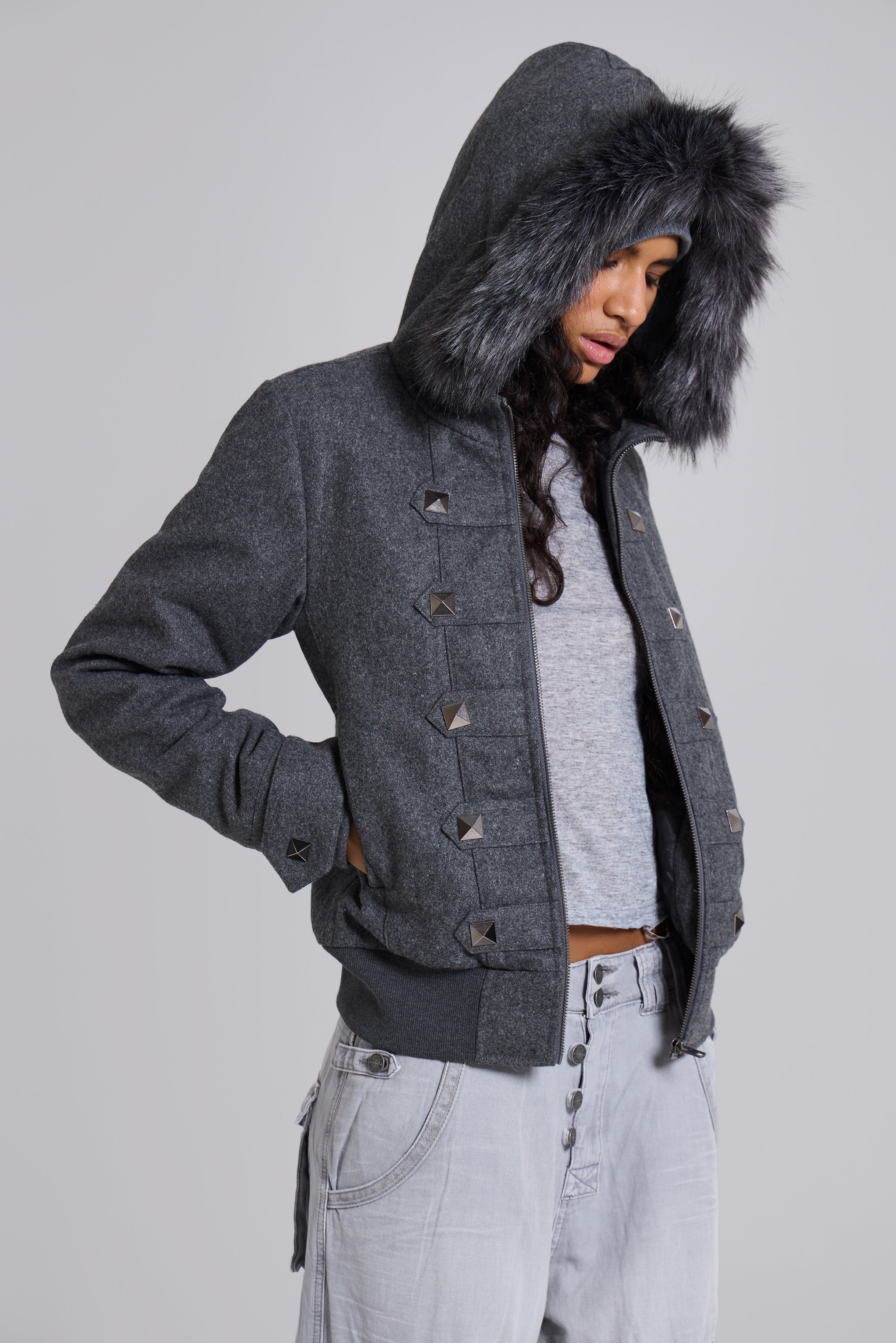 Marl Military Hooded Jacket