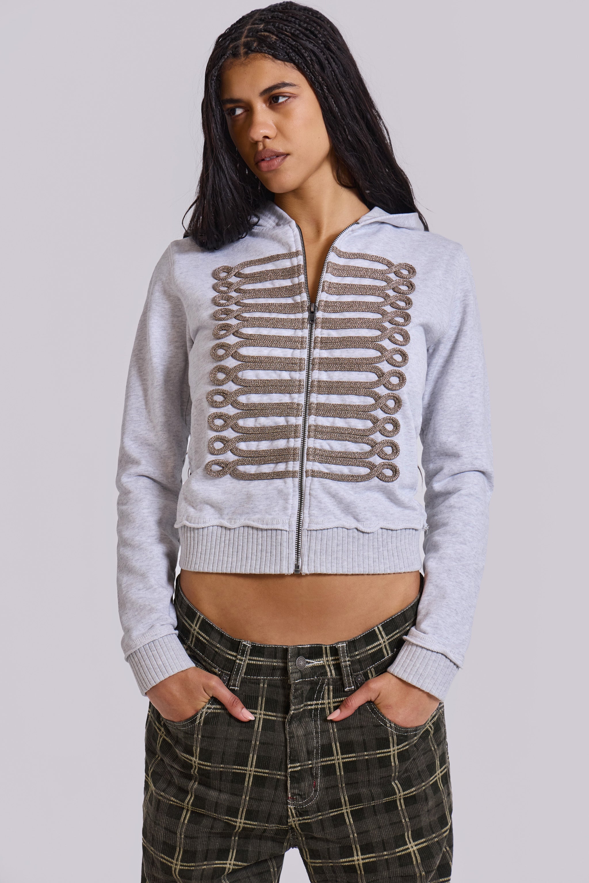 Grey Marl Military Monster Hoodie