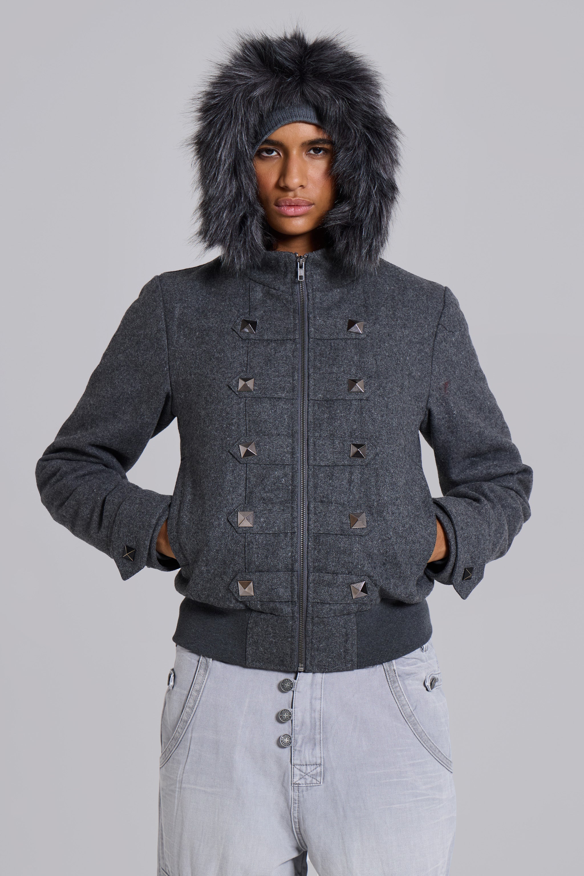 Marl Military Hooded Jacket