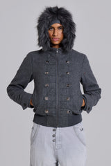 Marl Military Hooded Jacket