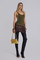 Aleya Beaded Top in Khaki