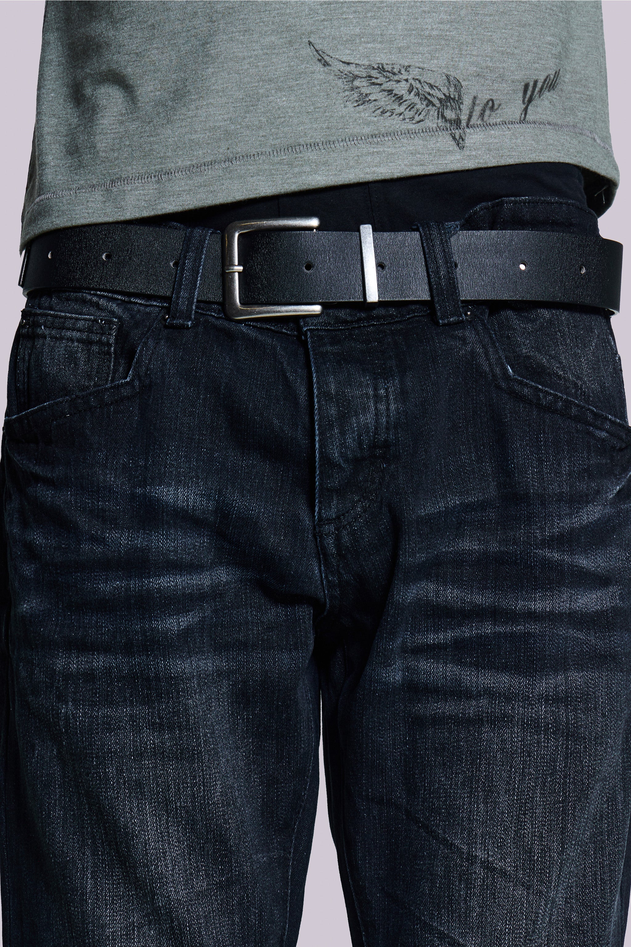 Indigo Creased Drift Flared Jeans