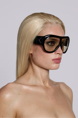 Noctra XL Stud Sunglasses in Amber