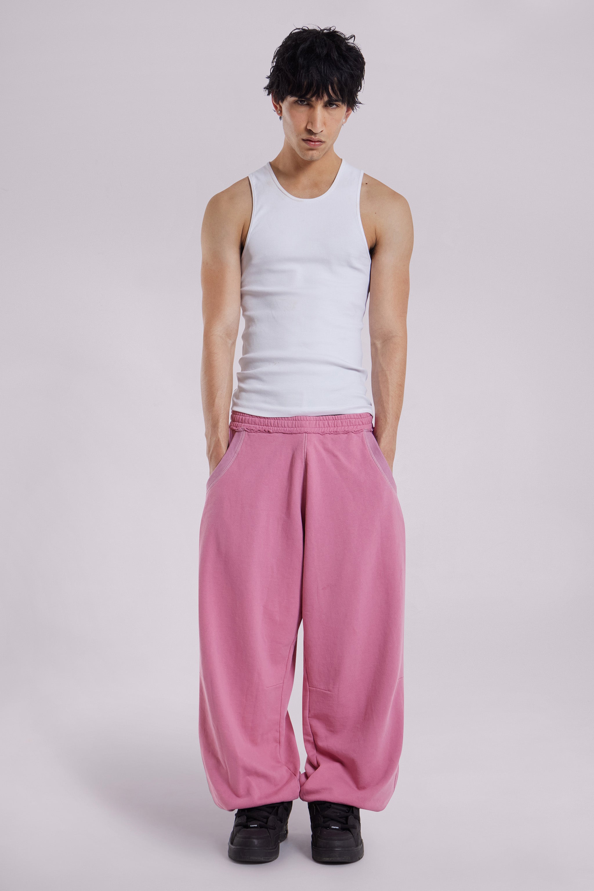 Pink Baggy Cuffed Monster Joggers