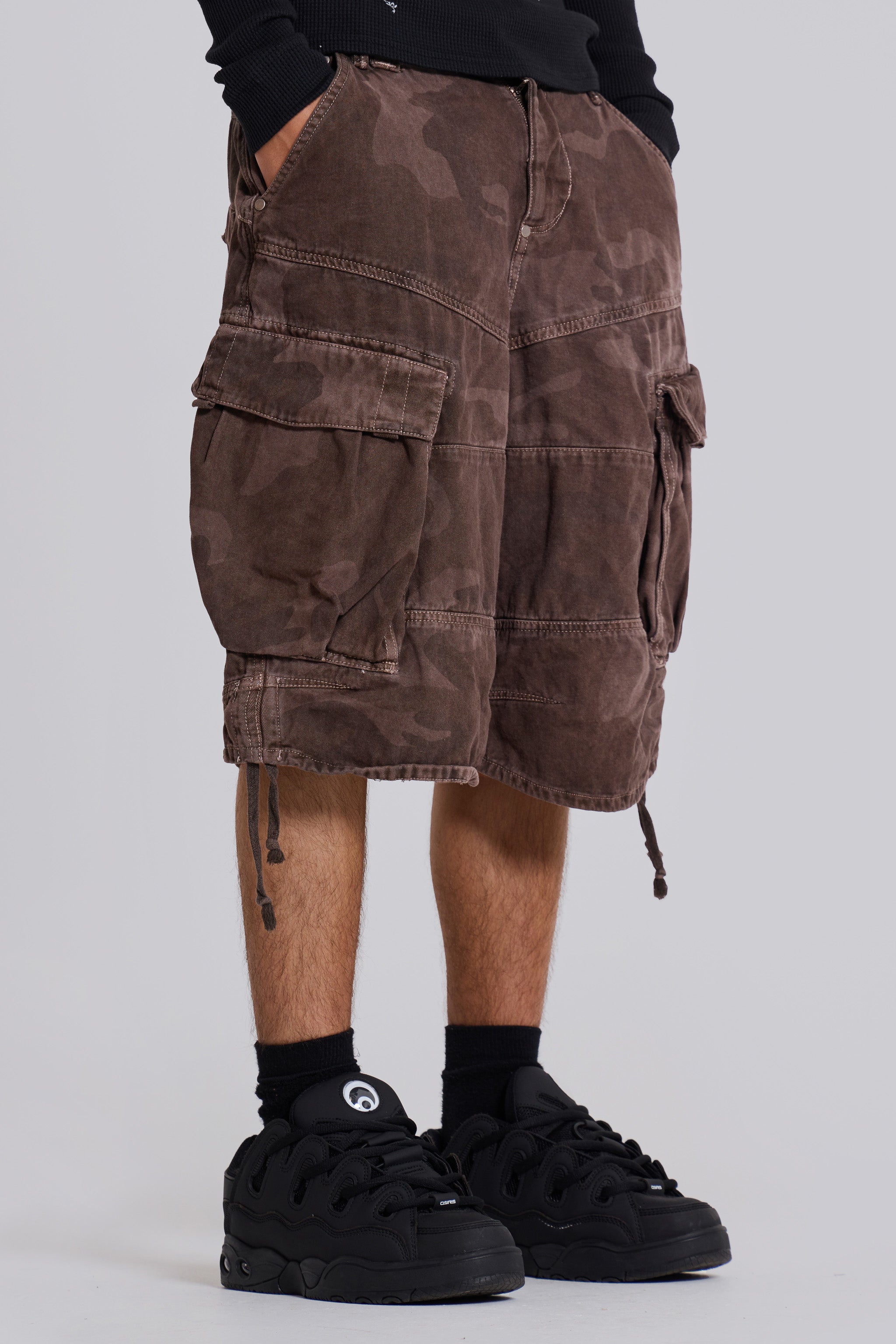 Cadet Brown Camo Baggy Shorts