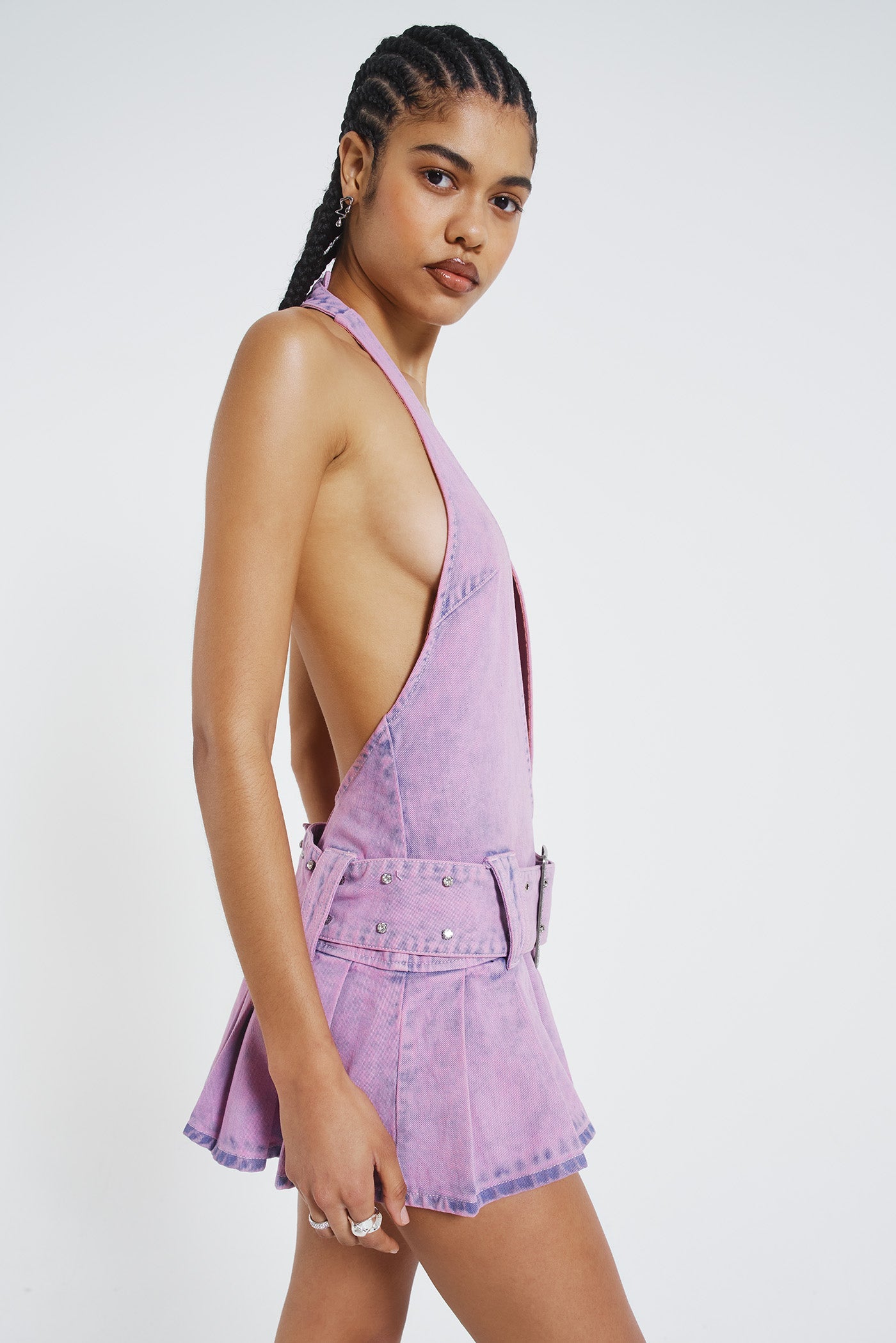 Malibu Plunge Denim Mini Dress