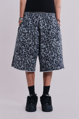 Airbrush Grey Leopard Monster Shorts