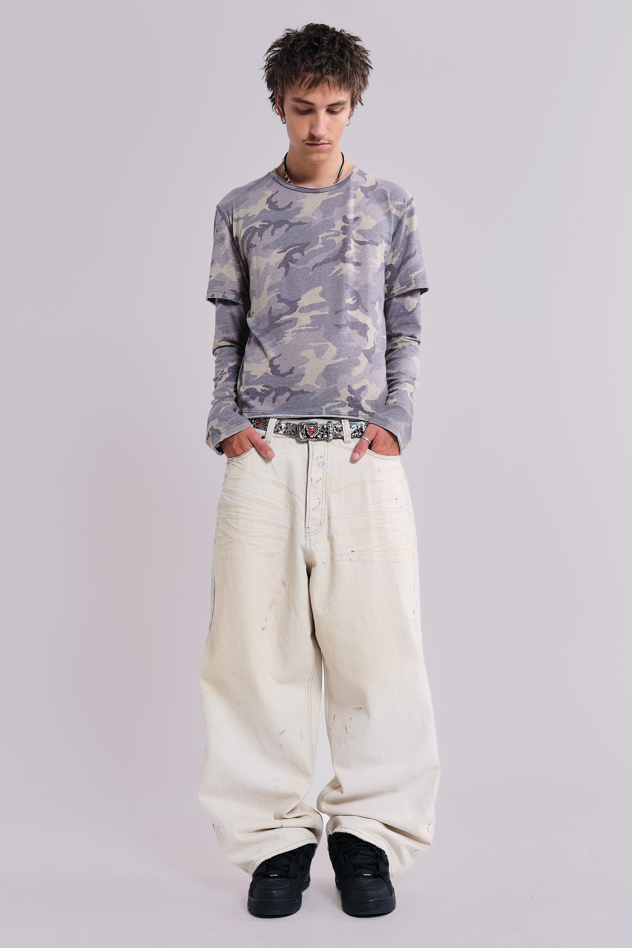 Ecru Paint Colossus Jeans